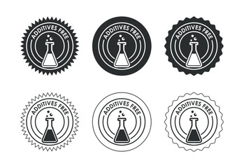 Additives free icon design illustration. No additives symbol for food packaging