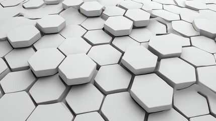 Naklejka premium Abstract White Hexagon Background 3D Geometric Texture