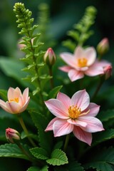 Fototapeta premium Delicate fern fronds adorn a lush floral arrangement, floral arrangement, foliage