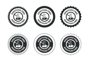Additives free icon design illustration. No additives symbol for food packaging