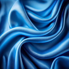 legant Flowing Blue Silk Fabric – Luxurious Soft Texture with Smooth Waves Generated Image