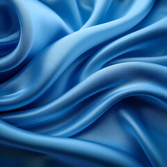 legant Flowing Blue Silk Fabric – Luxurious Soft Texture with Smooth Waves Generated Image