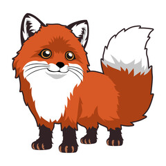 Vector Animal fox orange style cute look