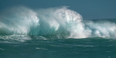 waves crashing on the rocks