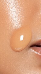 Fototapeta premium close-up of a woman’s face with combination skin, highlighting sores and flaky skin.