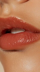 Fototapeta premium close-up of a woman’s face with combination skin, highlighting skin issues such as oiliness and flakiness.