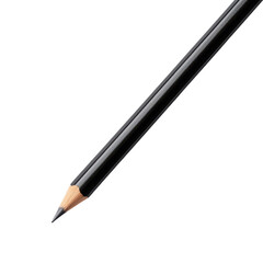 Close-up of a sharpened black pencil on a dark background