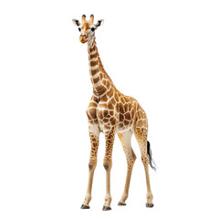 Obraz premium Majestic giraffe standing gracefully against a transparent background