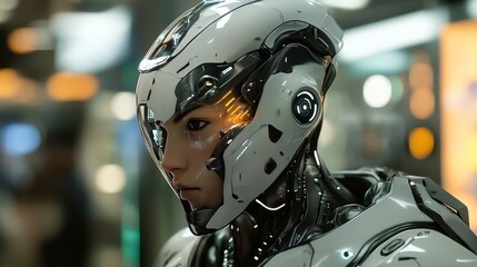 Fototapeta premium FuturisticCyber Futuristic Cyborg Perspective Detailed