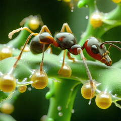 Ants finding best path in maze, using pheromone trails as communication