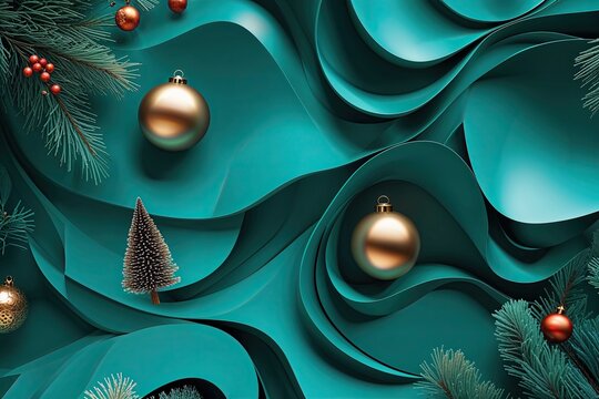 Vibrant Rich Teal Abstract Pattern for Contemporary Wallpaper and Design