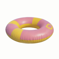 Colorful Inflatable Swim Ring Isolated on Transparent Background