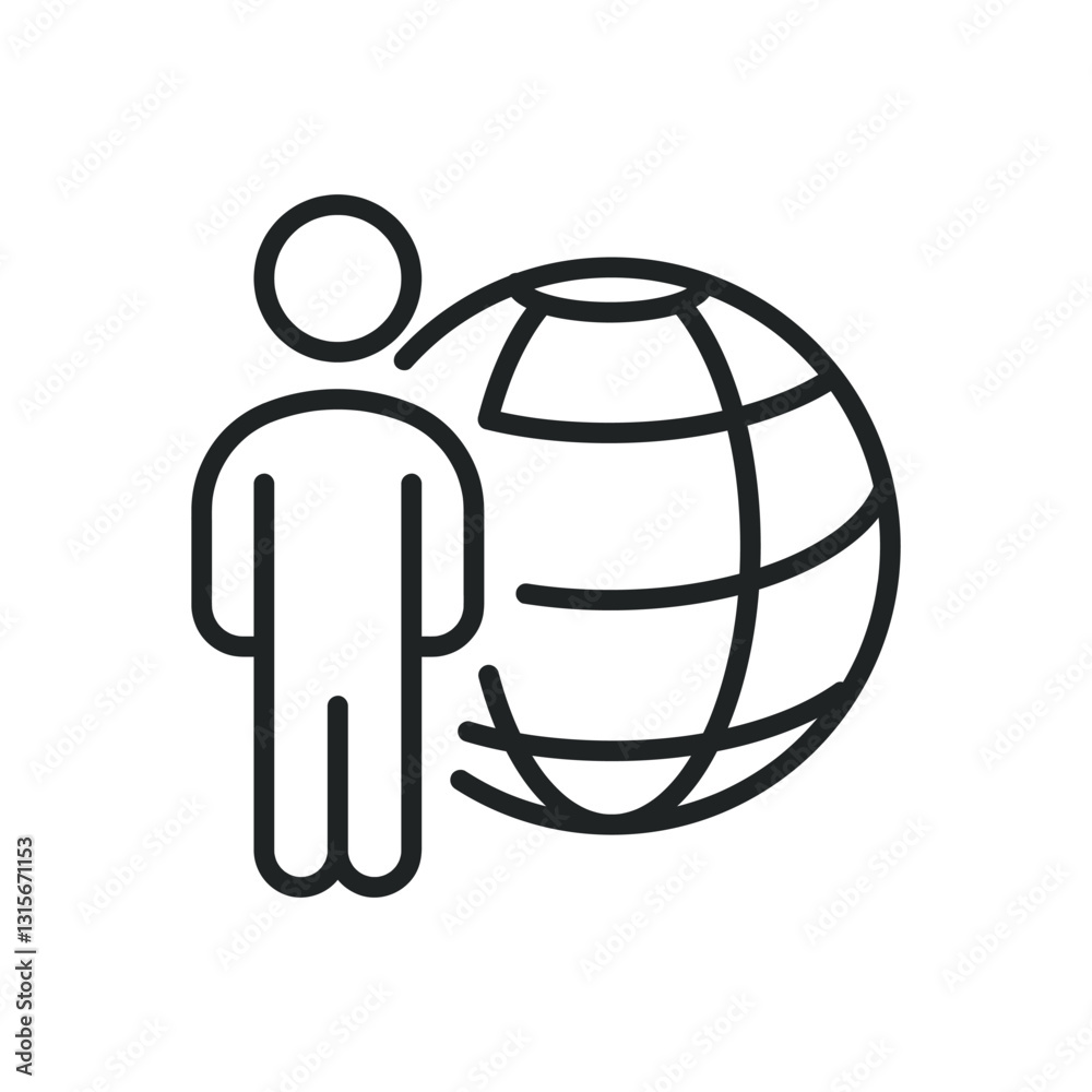 Wall mural personal location thin line icons. editable stroke and perfect pixel on transparent background