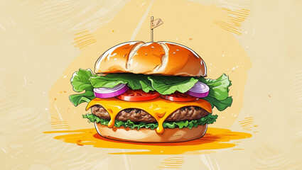 Vector Illustration of Burger