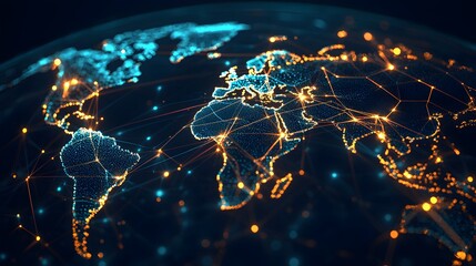 Digital Globe with Interconnected Network