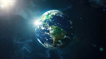 Fototapeta premium Future Background of Earth Day: Searching for the Light of Hope on the New Journey of Environmental Protection