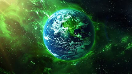 Obraz premium Future Background of Earth Day: Searching for the Light of Hope on the New Journey of Environmental Protection