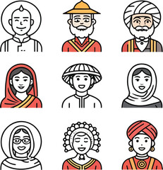 Diversity Icons Set – Editable Stroke, Inclusion, Equity, Multicultural, Community