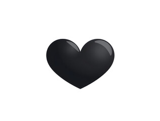Fototapeta premium black heart illustration icon isolated on white background love romance valentine theme concept 