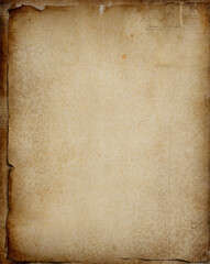 Obraz premium Aged Vintage Paper Texture Background With a Subtle Orange-Tinted Background and Worn Edges