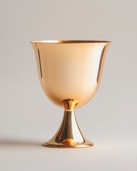 Gold chalice on plain background