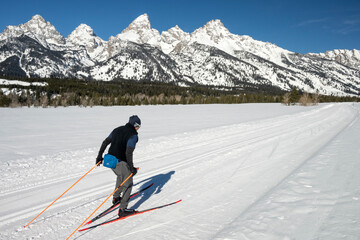 Cross country skiing; Grand Teton NP; Wyoming