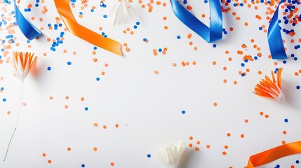 Fototapeta premium White Background of King's Day: The Pure and Hopeful Underlying Tone in the Traditional Celebration