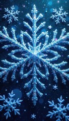 Snowflake pattern with intricate details and swirling shapes, intricate, design, swirls