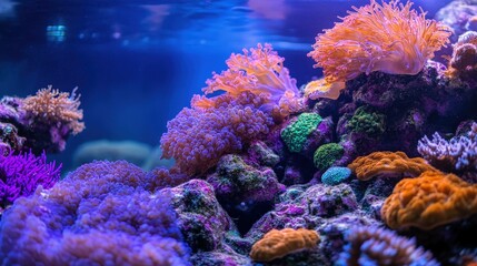 Obraz premium Stunning underwater world, colorful corals, peaceful oceanic mood
