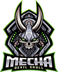 Mecha devil skull mascot