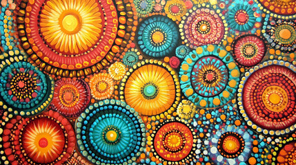 abstract aboriginal dot art painting