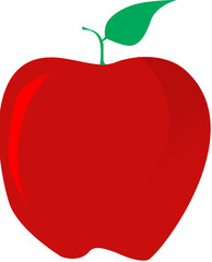 Shiny Red Apple Vector