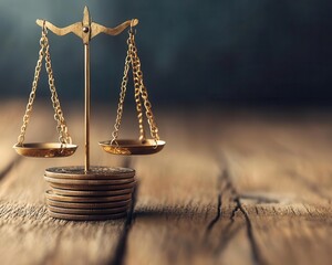 Golden scales with fixedrate bond certificates balanced perfectly on either side, fixedrate bonds, balance and fair returns