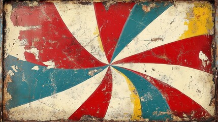 Fototapeta premium Rusty vintage sign with radial design