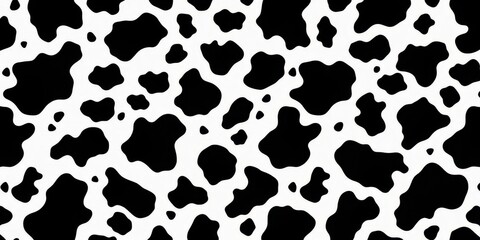 Abstract black and white cow print background, seamless texture, print, elegant