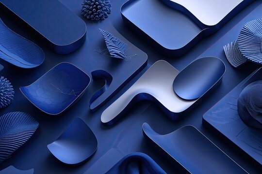 Cutting Edge Indigo Vector Design Featuring Contemporary Patterns and Gradient Layouts