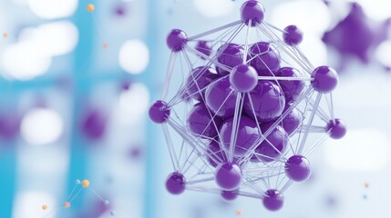Abstract Purple Molecular Structure  Network Connection  Science  Technology  AI   3D Rend