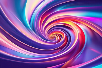 Fototapeta premium Vivid 3D Abstract Vortex with Fluid Gradient Curves