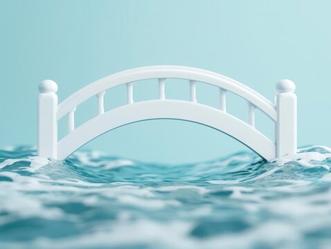 Elegant bridge of floatingrate bond certificates over fluctuating water patterns, floatingrate bonds, connection and adaptability