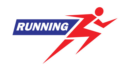 Running Logo, running club or sports club with slogan template
