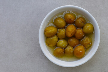 Pickled Chinese plums or Japanese apricots