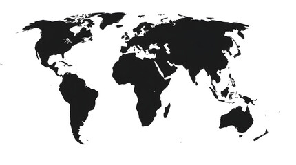 world map on white background digital illustration