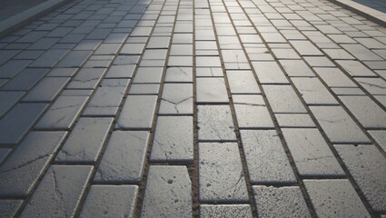 City Street Paving, Sunlight, Perspective (1)