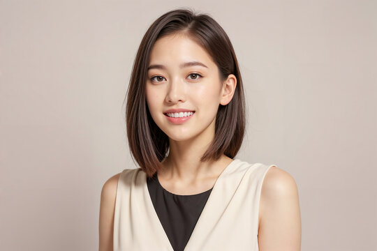 A woman with short hair and a smile on her face
