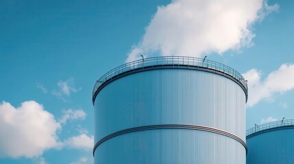 Closeup of a carbon storage tank with highpressure valves, representing the future of carbon sequestration