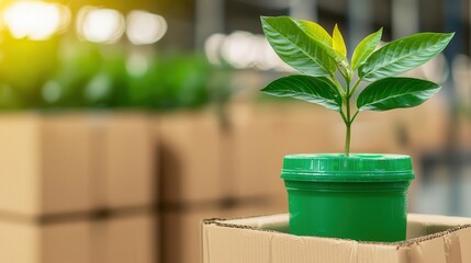 Hightech facility producing biodegradable plastic products, representing progress in sustainable material technology