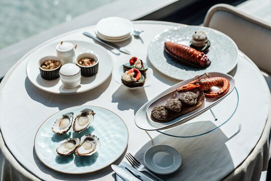  Romantic Outdoor Dinner for Two with Candles at Sunset Over a Plains Landscape