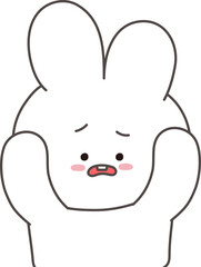 Worried Bunny Character – Cute Head-Holding Reaction Illustration
