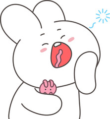 Yawning Bunny Illustration