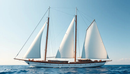 Naklejka premium Luxury Sailing Yacht Cruise Ocean Voyage